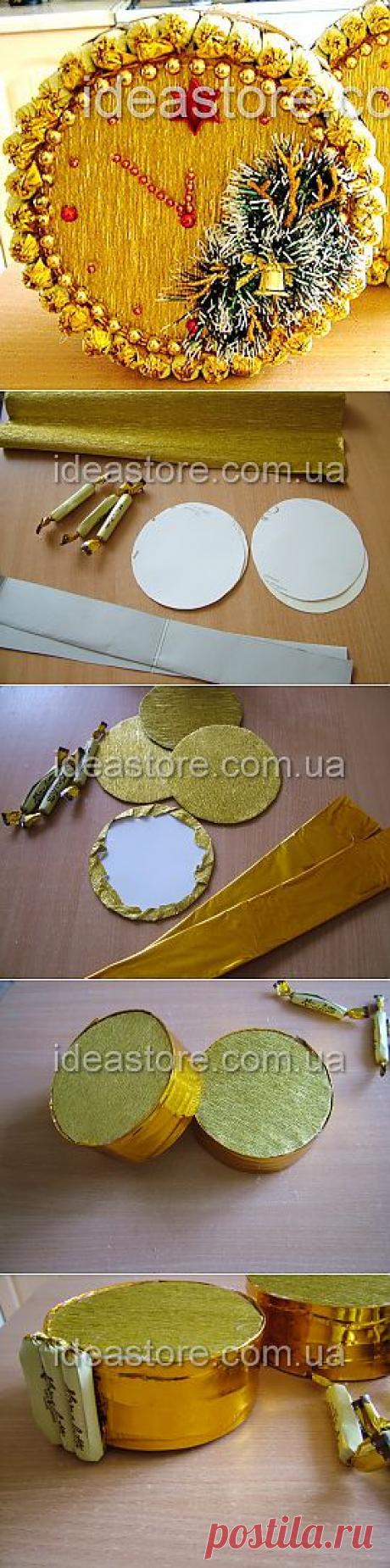 Мастер-класс: новогодние часики из конфет