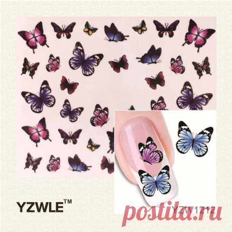 YZWLE Мода DIY Watermark Бабочки Совет Ногтей, ногтей Наклейки &amp; Наклейка Маникюр Ногтей Инструменты купить на AliExpress