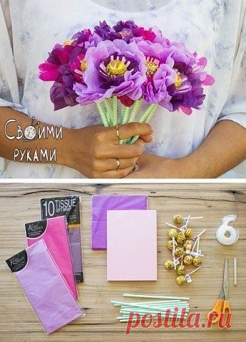 Букет из чупа чупсов — Сделай сам, идеи для творчества - DIY Ideas