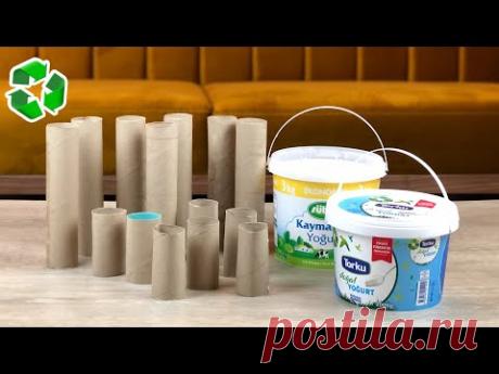 Отличная идея с рулонами туалетной бумаги и пластиковым ведром | Переработка отходов