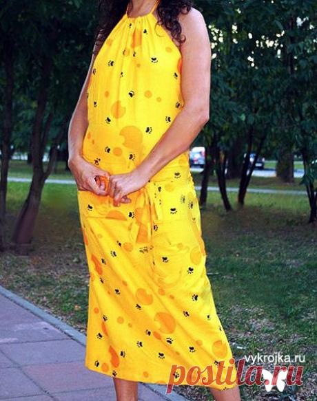 Выкройка трикотажного пляжного платья с запахом. Скачать выкройку. Страница 0