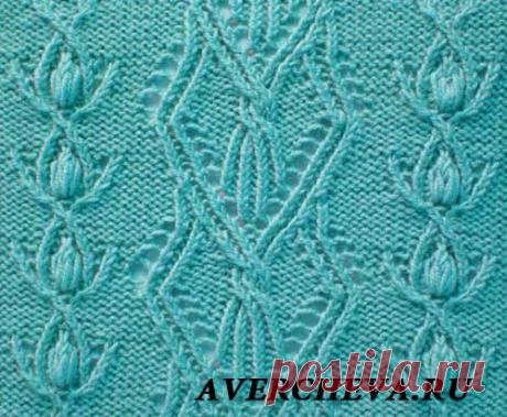 Узор 808 | каталог вязаных спицами узоров