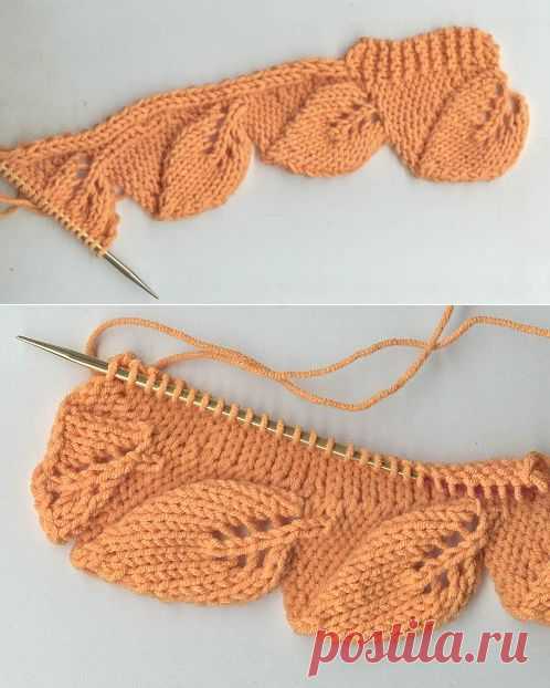 Кайма листьями. МК от Ольги..