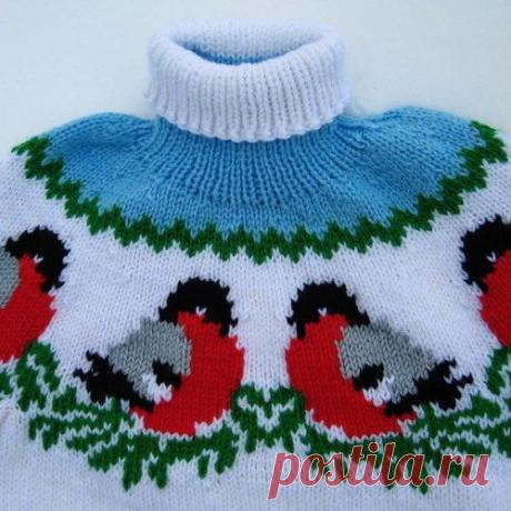 Зимние узоры. Вязание или вышивка по трикотажу