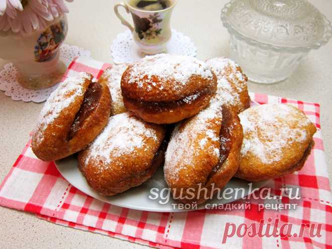Пончики из муки и манной крупы с начинкой: рецепт классический, пошаговый с фото