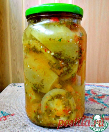 Острые зелёные помидоры на зиму - кулинарный рецепт