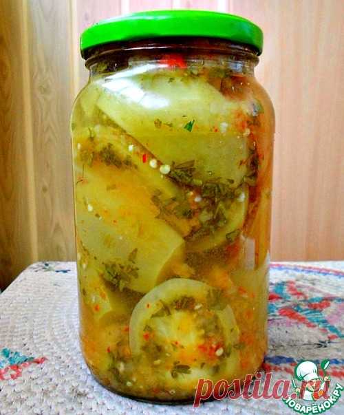 Острые зелёные помидоры на зиму - кулинарный рецепт