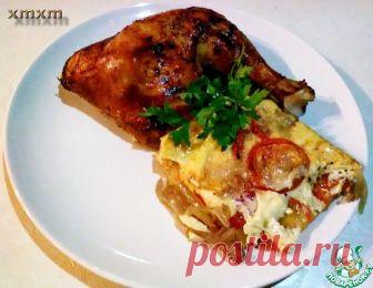 Куриные окорочка на запеканке из овощей – кулинарный рецепт