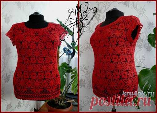 Летние кофточки крючком. Работы Татьяны Беспичанской

Ажурные кофточки связаны крючком в технике элементного кружева из 100% мерсеризованного хлопка. Прекрасная модель для жарких летних дней. В любом цвете рисунок смотрится очень красиво.
Кофточки связаны по этой схеме. Мотивы соединяются в процессе вязания последнего ряда

Источник: http://kru4ok.ru/letnie-koftochki-kryuchkom-raboty-ta..