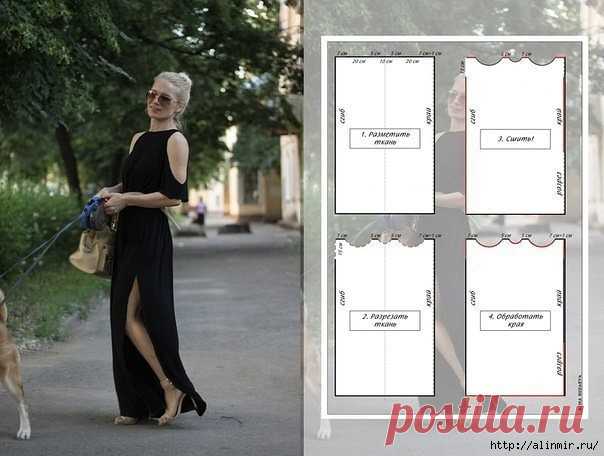Рукоделие&#9474;Выкройка&#9474;Платье за полчаса