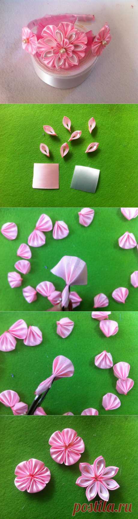 DIY Satin Ribbon Flower Headband - Createsie