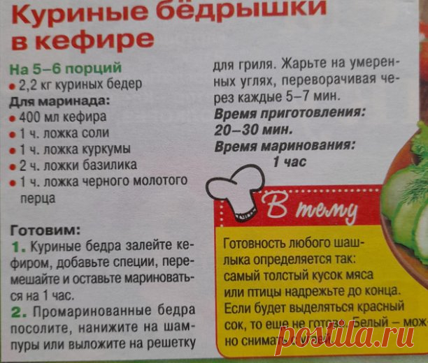 Куриные бедрышки на кефире
