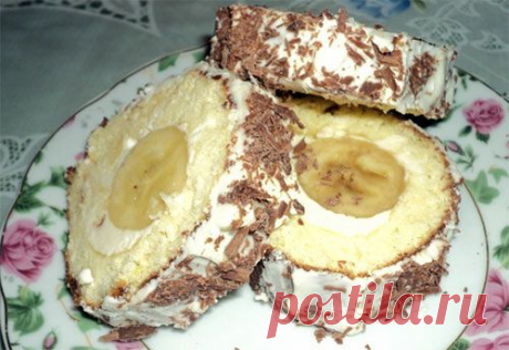 Бисквитный рулет с бананом | Zapekan-ka.ru