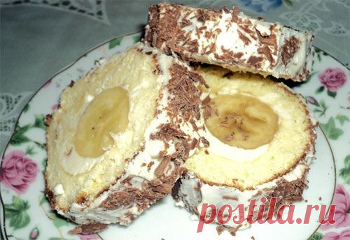 Бисквитный рулет с бананом | Zapekan-ka.ru