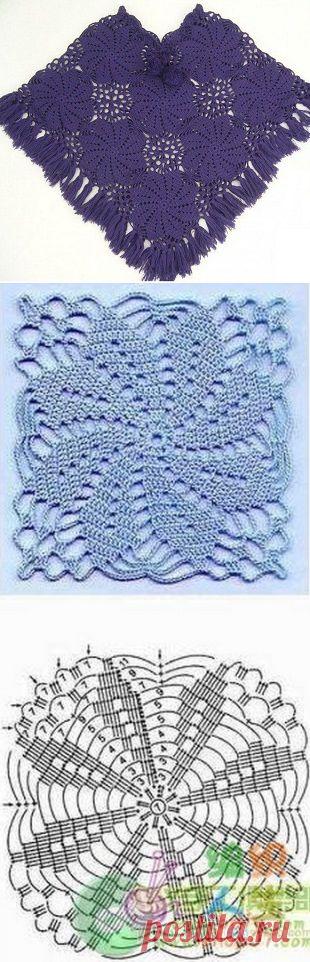 Пончо из мотивов крючком