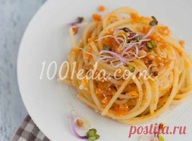 Морковная икра со спагетти