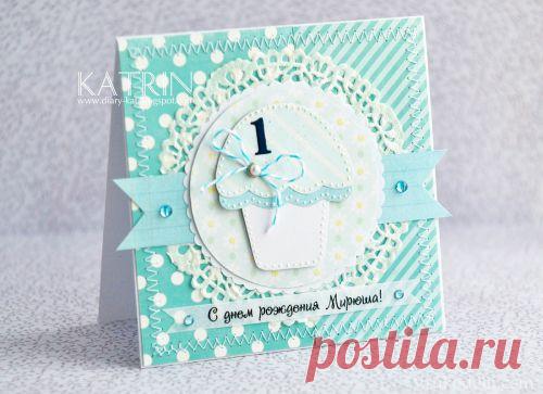 Нежная открытка для мальчика / Скрапбукинг / В рукоделии