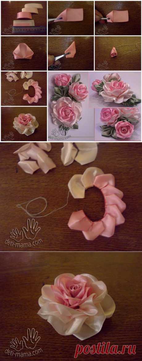 DIY Beautiful Satin Ribbon Rosette | iCreativeIdeas.com