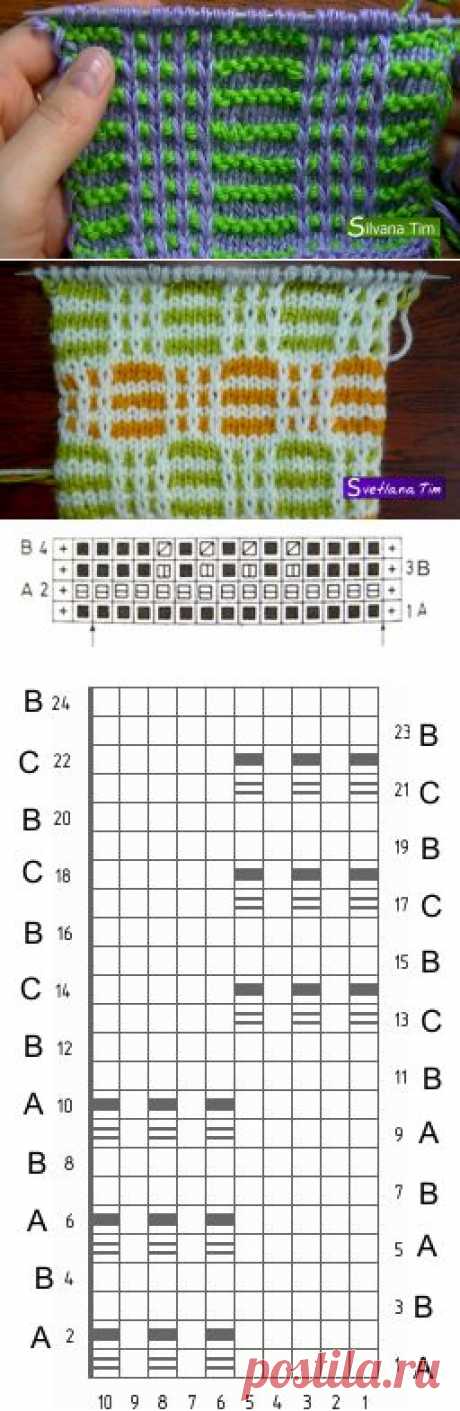Ленивый жаккард от Светланы Тим. Схемы и видео
