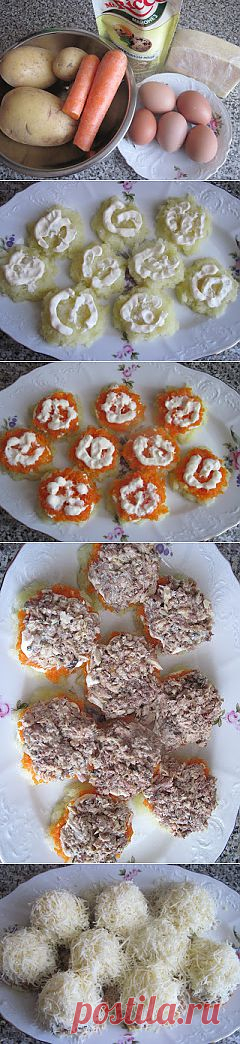 Салат "Мимоза" порционный.
