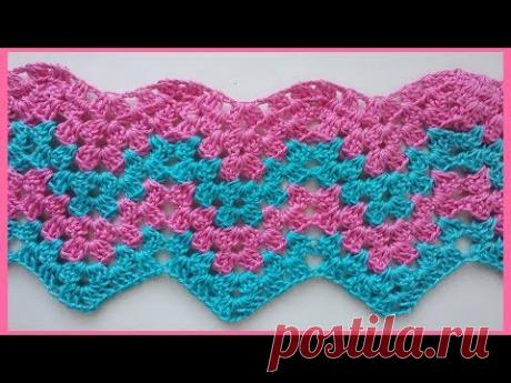 Зигзаг крючком / Zig Zag, Crochet Chevron - YouTube
