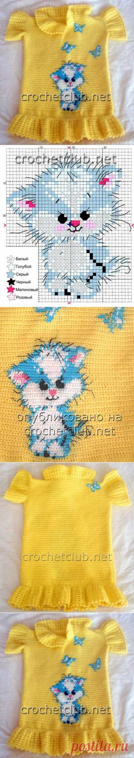 Вязаное платье-туника «Котик».