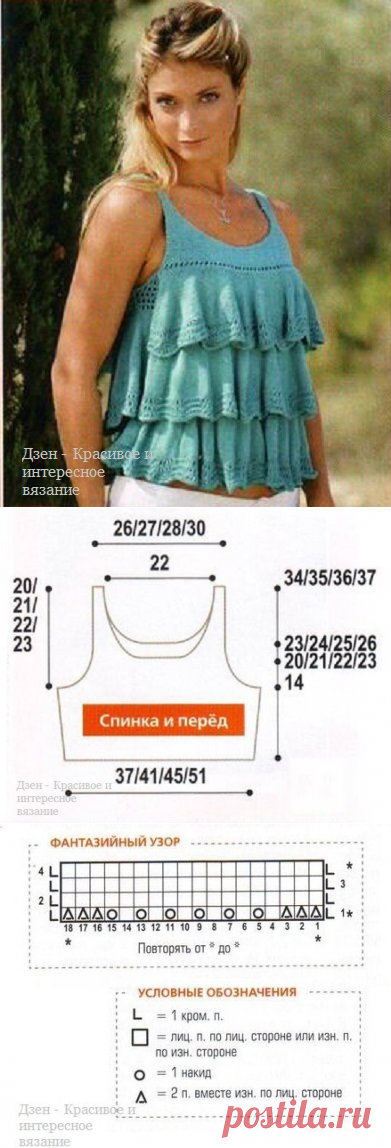 Летние майки связанные спицами со схемами | Красивое и интересное вязание | Яндекс Дзен