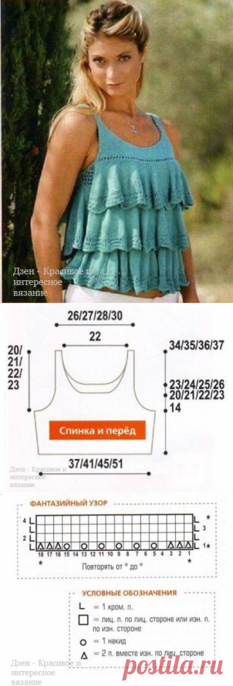 Летние майки связанные спицами со схемами | Красивое и интересное вязание | Яндекс Дзен