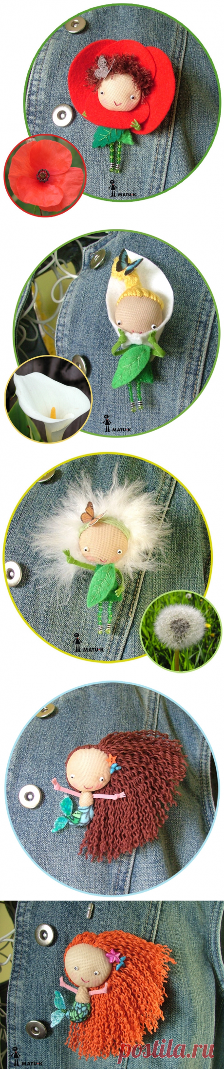 Куклы – брошки.