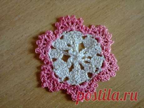 МК  вязание крючком (мотив цветочек) ч.2. MK Crochet (flower motif) Part 2.