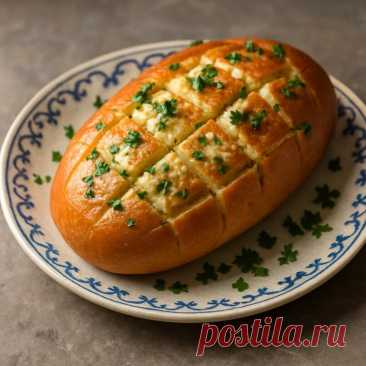 Запеченный батон с сыром и чесноком 
Ингредиенты:

- Батон - 1 шт.
- Сыр 90 гр.
- Масло сливочное - 100 гр.
- Чеснок  4 зубчика.
- Петрушка - 1 пучок.