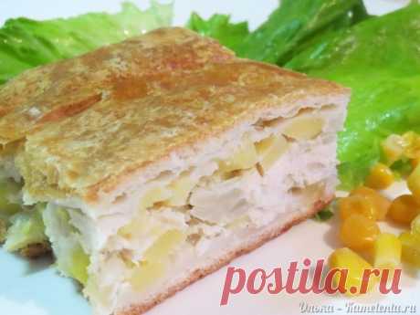 Пирог с курицей и картофелем.