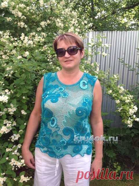 Топик в технике ирландского кружева. Работа Ирины - вязание крючком на kru4ok.ru