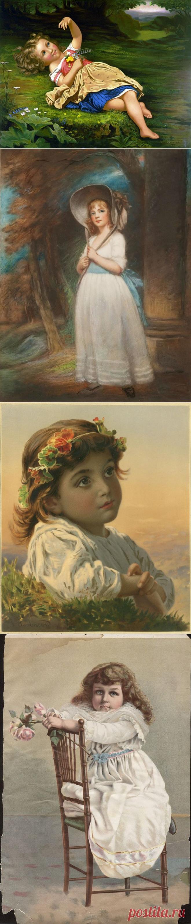 Коллекция винтажных картинок: дети.