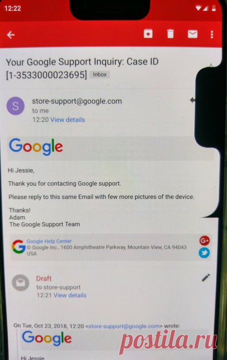 Владелец Pixel 3 XL пожаловался на вторую «чёлку» на экране смартфона
