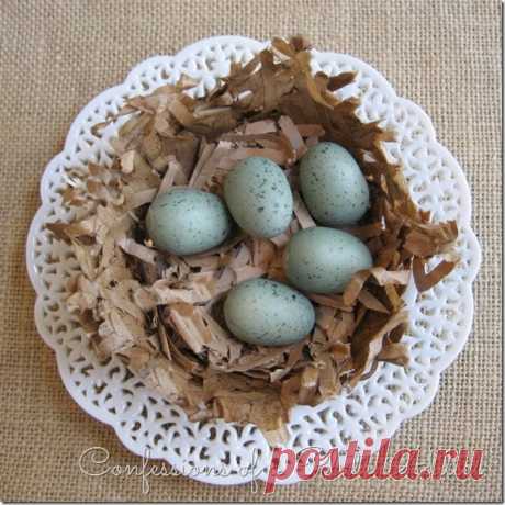 CONFESSIONS OF A PLATE ADDICT: Easy and Inexpensive...Paper Mache Bird's Nests