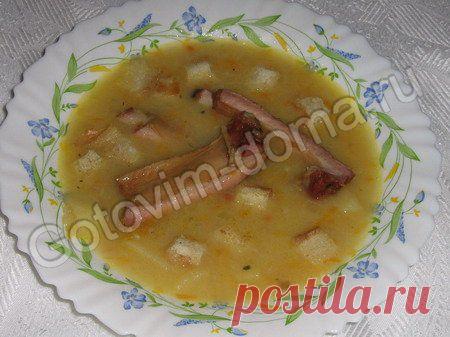 Рецепт: Суп гороховый с копчеными ребрышками