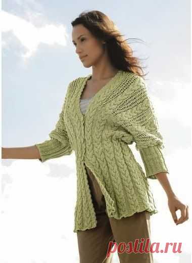 Кофта с косами вязаная спицами. Женская кофта спицами описание | Домоводство для всей семьи
