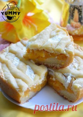 пирог с творогом и абрикосами