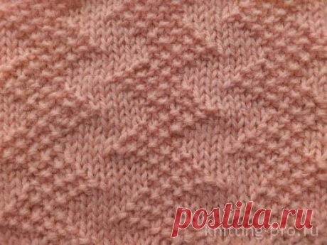 Узор &quot;Зиг-заг с рисовой вязкой&quot; - knitting-pro.ru - От азов к мастерству