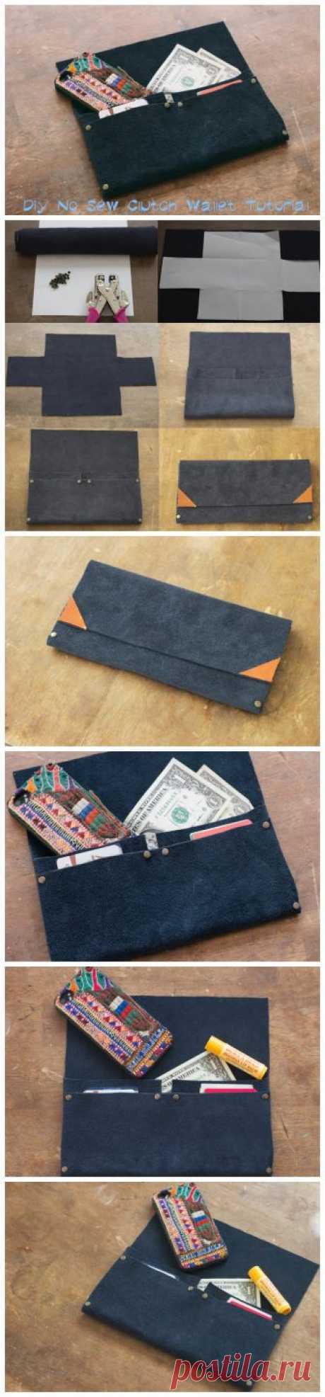 Diy No Sew Clutch Кошелек Учебник | Учебник Hot Diy