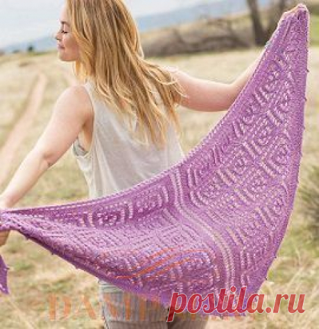 Треугольная ажурная шаль | DAMские PALьчики. ru