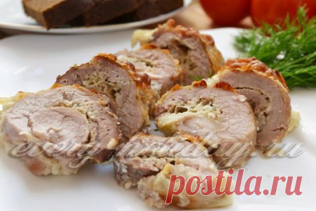 Рулетики из свинины с начинкой в духовке с фото