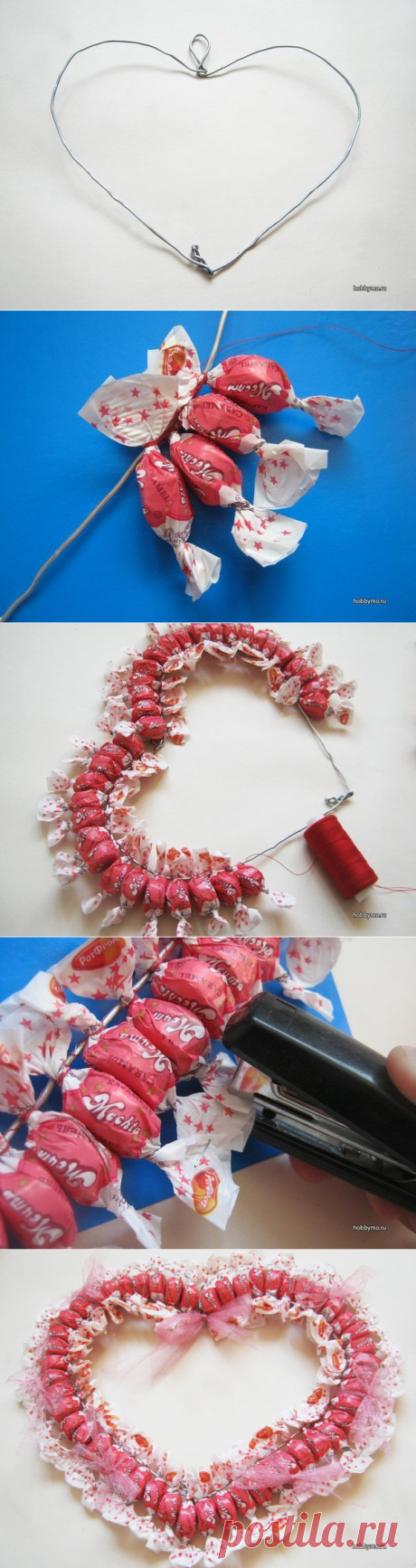 Конфетное сердце — Сделай сам, идеи для творчества - DIY Ideas