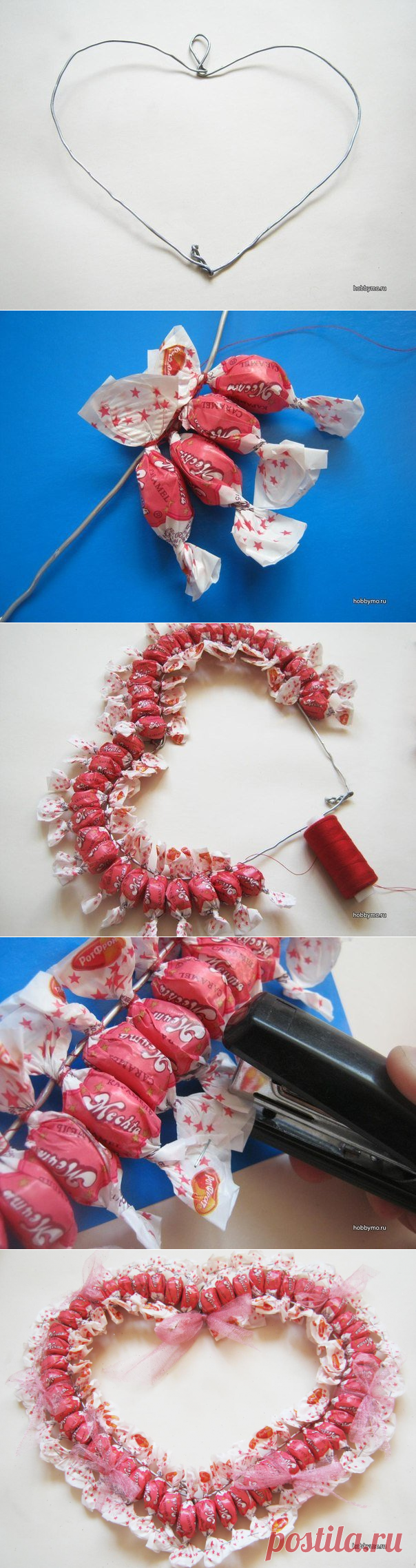 Конфетное сердце — Сделай сам, идеи для творчества - DIY Ideas