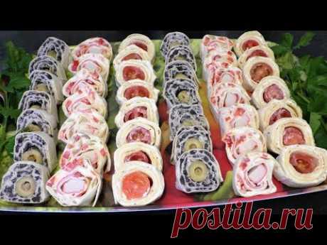 Гости были в ШОКЕ! Три обалденно вкусных рулета из лаваша с разными начинками.