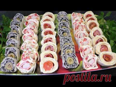Гости были в ШОКЕ! Три обалденно вкусных рулета из лаваша с разными начинками.