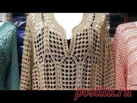 Очередная красота КРЮЧКОМ. Подойдёт на ЛЮБОЙ РАЗМЕР. Мастер класс