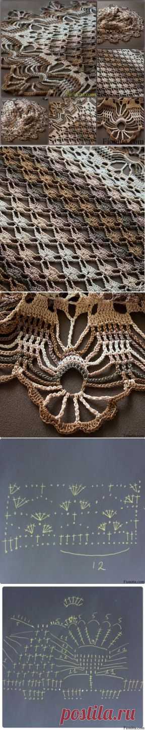 шаль крючком