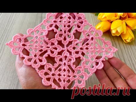 YOU CAN DO IT ❗️ Trend and Beautiful Crochet Square Motif Pattern Tutorial